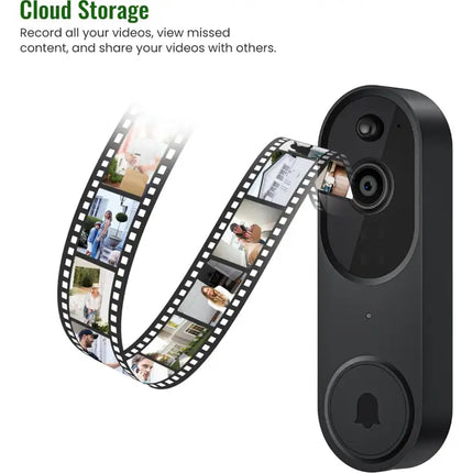 Zevlix 1080P Wireless Video Doorbell Camera, AI Human Detection, Live View, Night Vision, Chime Ringer, Instant Alerts, 2.4G WiFi，Plug Type Ringtone