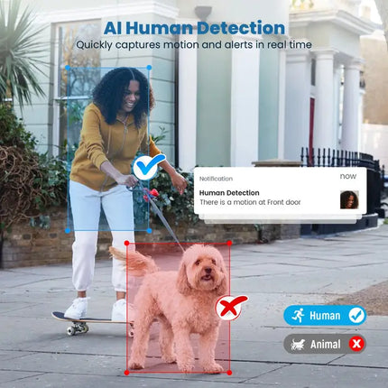 Zevlix Smart Wireless Doorbell Motion Detection Humanoid Recognition Home HD 1080P-Black