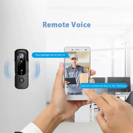 Zevlix Smart Wireless Doorbell Motion Detection Humanoid Recognition Home HD 1080P-Black