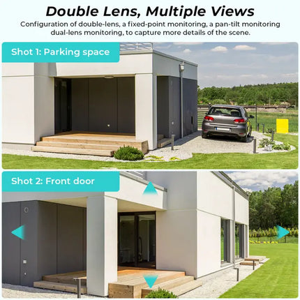 Zevlix Dual-Lens 360° Outdoor Wi-Fi PTZ Camera (1080p)