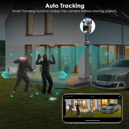 Zevlix Dual-Lens 360° Outdoor Wi-Fi PTZ Camera (1080p)