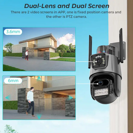 Zevlix Dual-Lens 360° Outdoor Wi-Fi PTZ Camera (1080p)