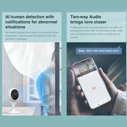 Zevlix  2K Dual-Lens Pan & Tilt WiFi Security Camera Smart Tracking, Motion Detection, Night Vision, Two-Way Audio, Alexa & Google Assistant