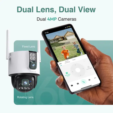 Zevlix W315 Botslab Dual-Lens PTZ Camera-White