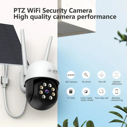 Zevlix  8MP Outdoor PTZ Wifi Security Camera High quality HD camera performance