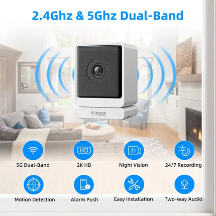 Zevlix  Indoor Security 2.4&5G hz Window Camera